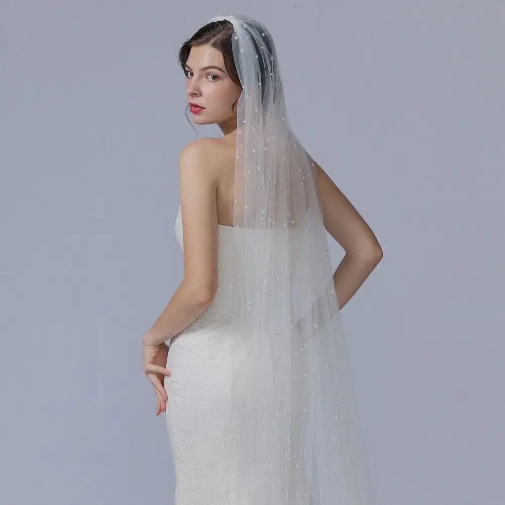 voile mariée blanc classique bord coupé monocouche féminin adulte élégant translucent erotique