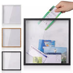 cadre mural contemporain noir blanc bois adhésif simple mat 15cm 20cm 29cm