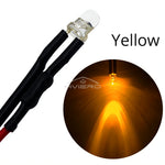 ampoules led pré câblées 5pcs ronde 3mm 20cm blanc rouge bleu vert jaune orange