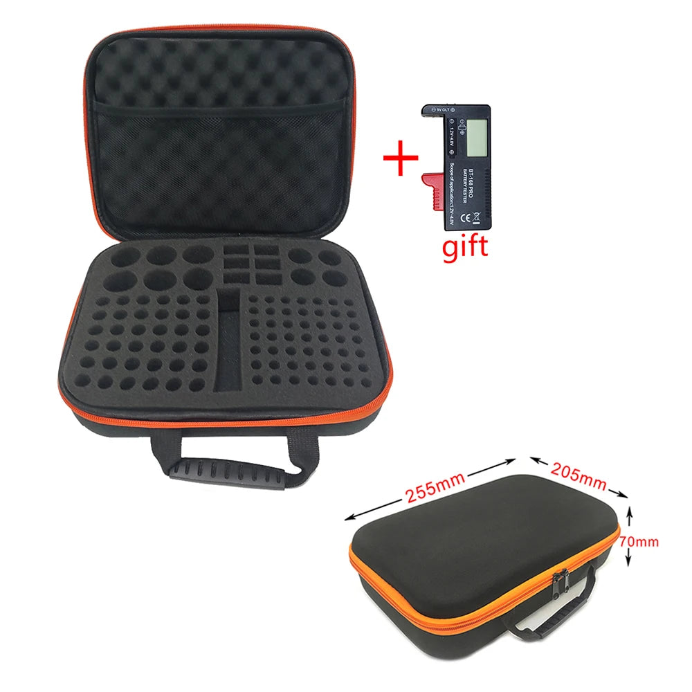 boîte rangement piles noires réutilisable oxford pratique testeur porte piles dimensionnée pliable mur porte