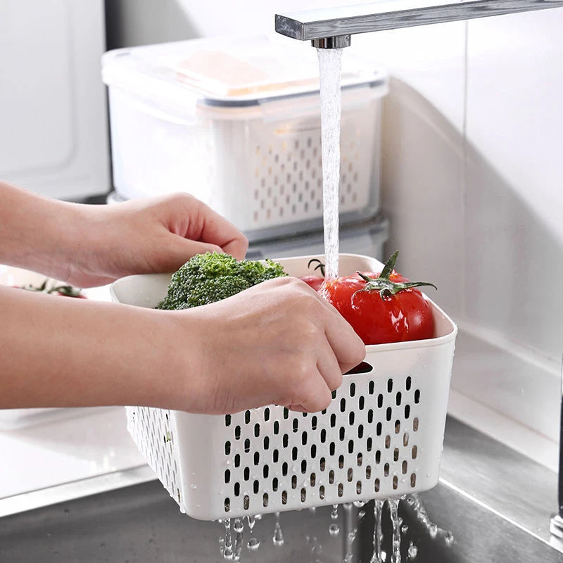 boîtes rangement blanc perforations moderne poignées couvercle transparent pratique cuisine