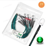 Diodes led 12v blanc rouge vert bleu jaune câbles colorés pack 10 pièces transparentes