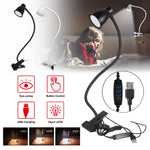 lampe led pince noire réglable col cygne moderne chevet placard