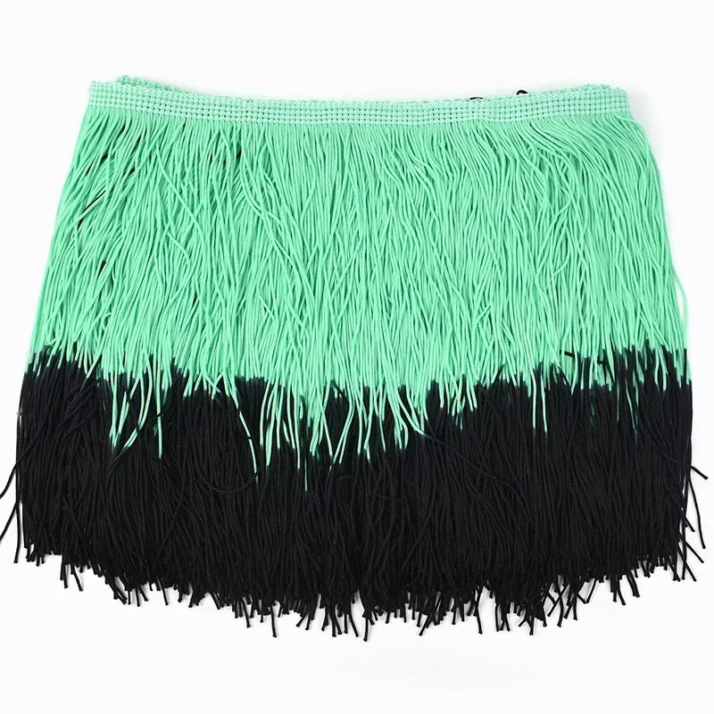 franges dégradées 100% rayonne rose bleu vert noir blanc orange violet modernes 20cm