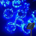 guirlande lumineuse solaire 3m 300leds blanc chaud moderne sans fixation pvc ip65 led