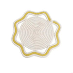 tapis table tissé spirale gris blanc rouge noir respectueux environnement