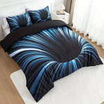 housse couette pièces polyester noir bleu motif vortex moderne taies d'oreiller lit chambre adultes