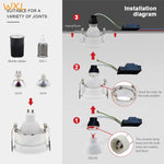 ampoule led spot blanc moderne clips métalliques câble opacité rond lisse downlight encastré gu10