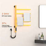 porte serviettes électrique acier inoxydable noir moderne fixation murale affichage numérique câble souple