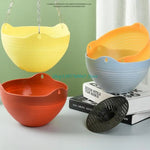 Cache pot suspendu moderne orange bleu rose jaune ridé opale chaîne