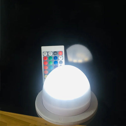 lampe led rechargeable rgbw télécommande adhésive moderne blanc mat