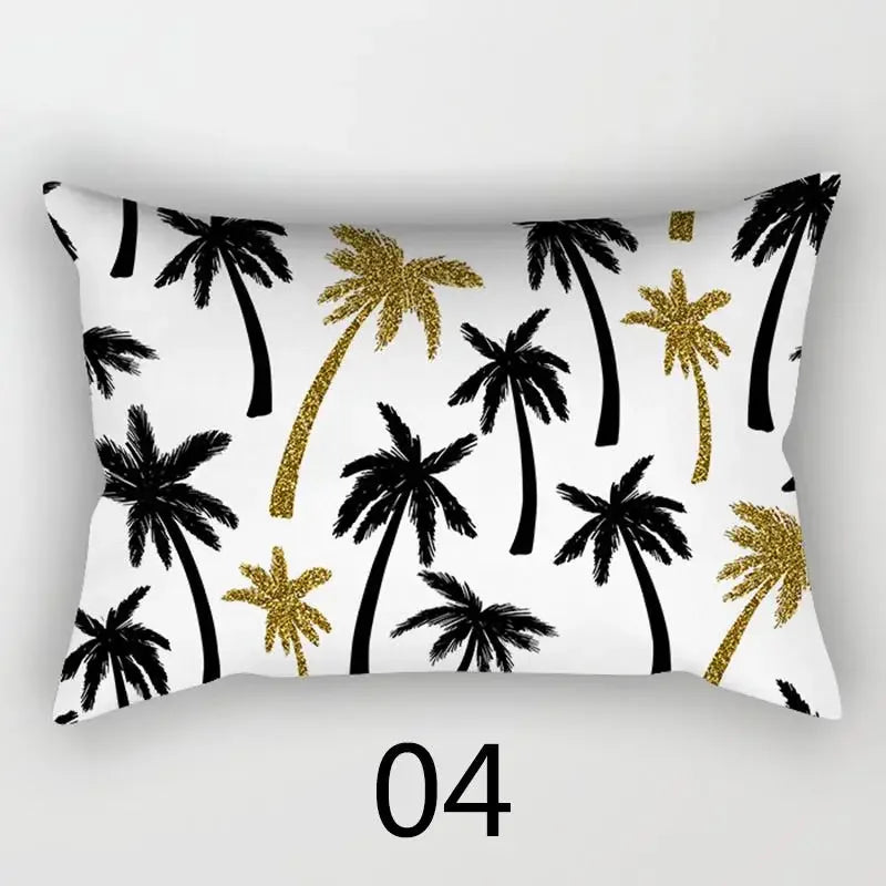 taie d'oreiller rectangulaire 30x50cm housse coussin décoration moderne motif abstrait coton polyester