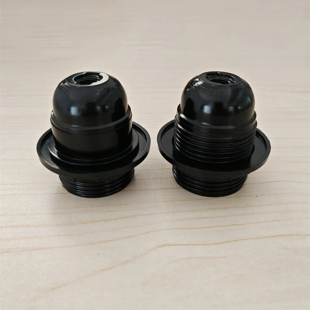 support douille ampoule e27 noir bakelite base lampe classique fixation vis matériel électrique