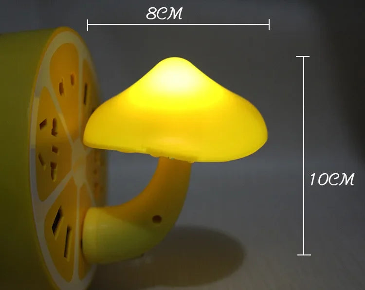 lampe nuit champignon jaune moderne capteur luminosité réglable prise ue chambre coucher
