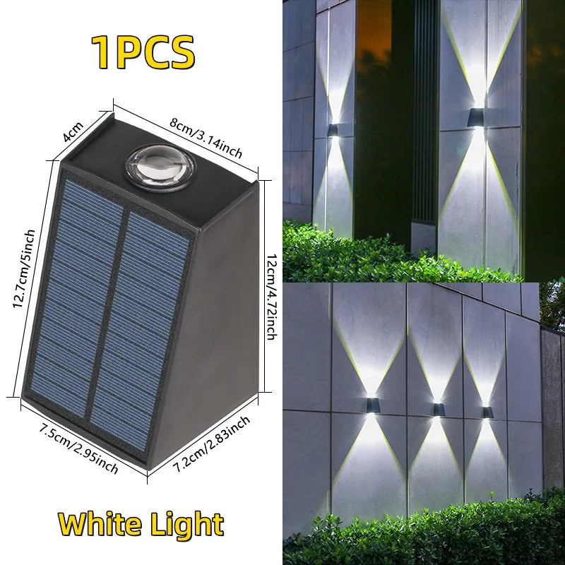 applique murale solaire led moderne panneau solaire noir bleu contemporain minimalisteextérieur jardin villa rue