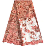 tissu tulle brodé fleurs rouge rose violet transparent occasion importante robe soirée cérémonie