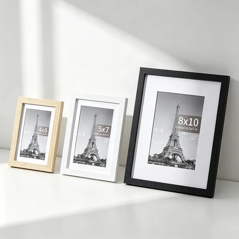 cadres photo bois clair noir blanc modernes minimalistes muraux affichage support pliable