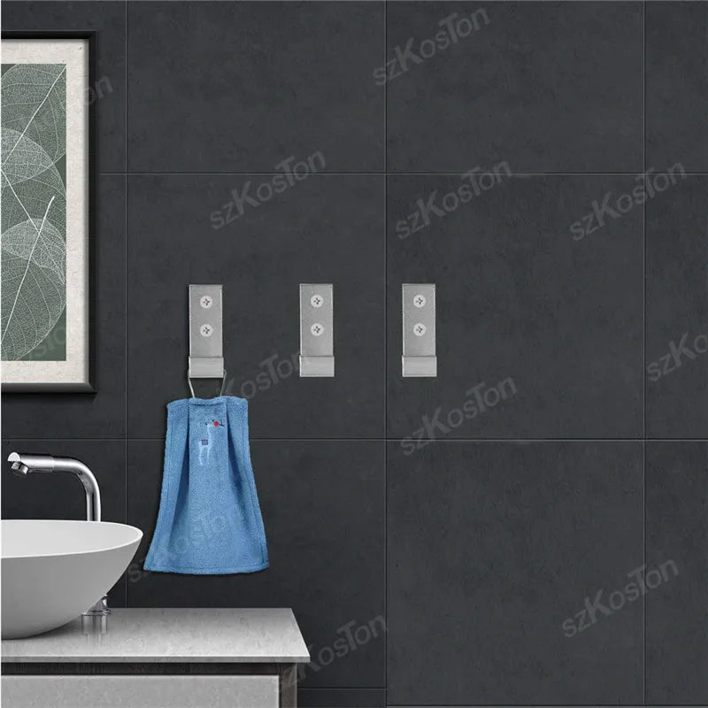 support mural pliable moderne vis fixations noir crochets peignoirs salle bain cuisine gọn lại