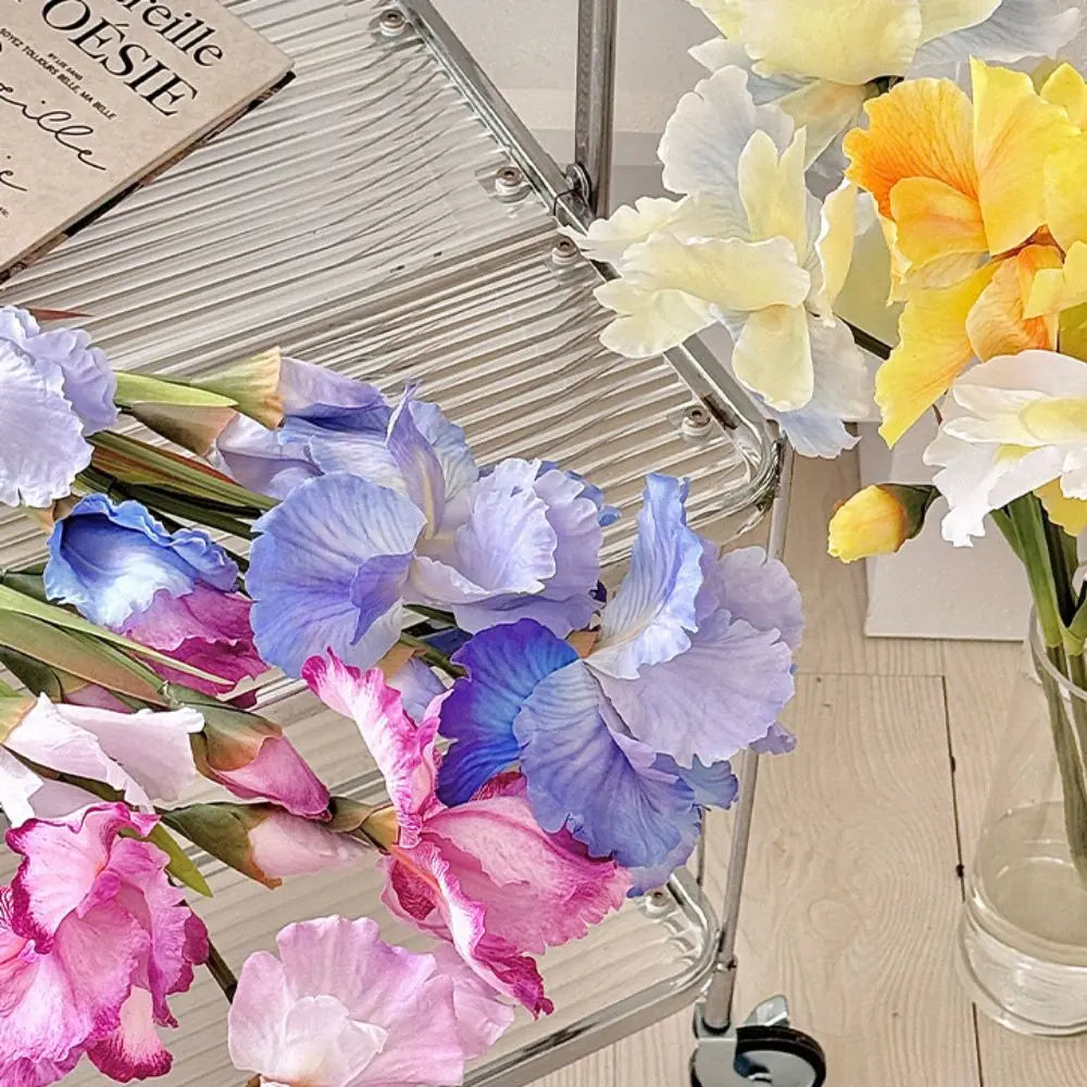 bouquet fleurs artificielles 80cm bleu violet rose blanc jaune modernes intérieur decoration anniversaire nouvel