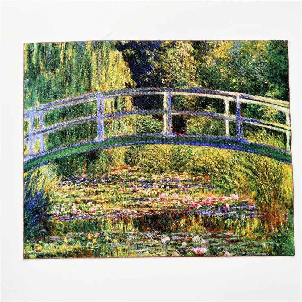 toile d'art impressionniste multicolore peinture l'huile décoration murale coton résistance abrasion 20x25cm