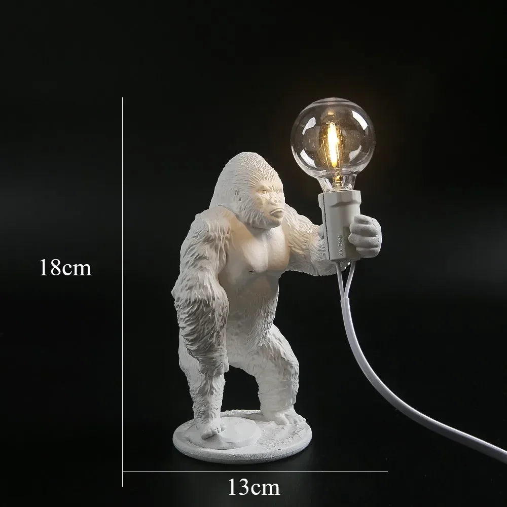 lampe poser gorille bronze noir blanc décoration intérieure moderne ampoules led câbles électriques certifiées