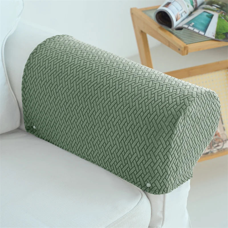 housses canapé anti poussière motif géométrique vert modernes pièces fixées tissu polyestère machine lavable