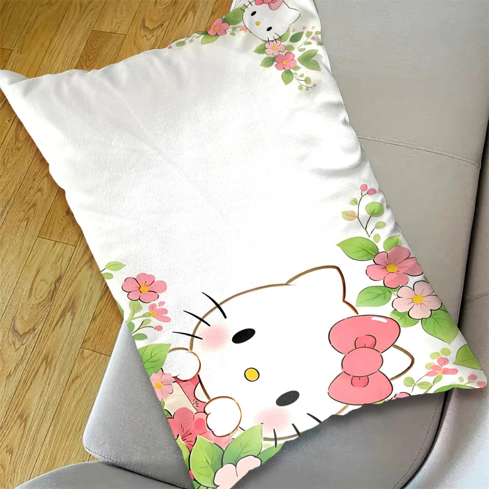 coussins décoratifs imprimés hello kitty bleu blanc rose vert jaune polyester cartoon salon lit