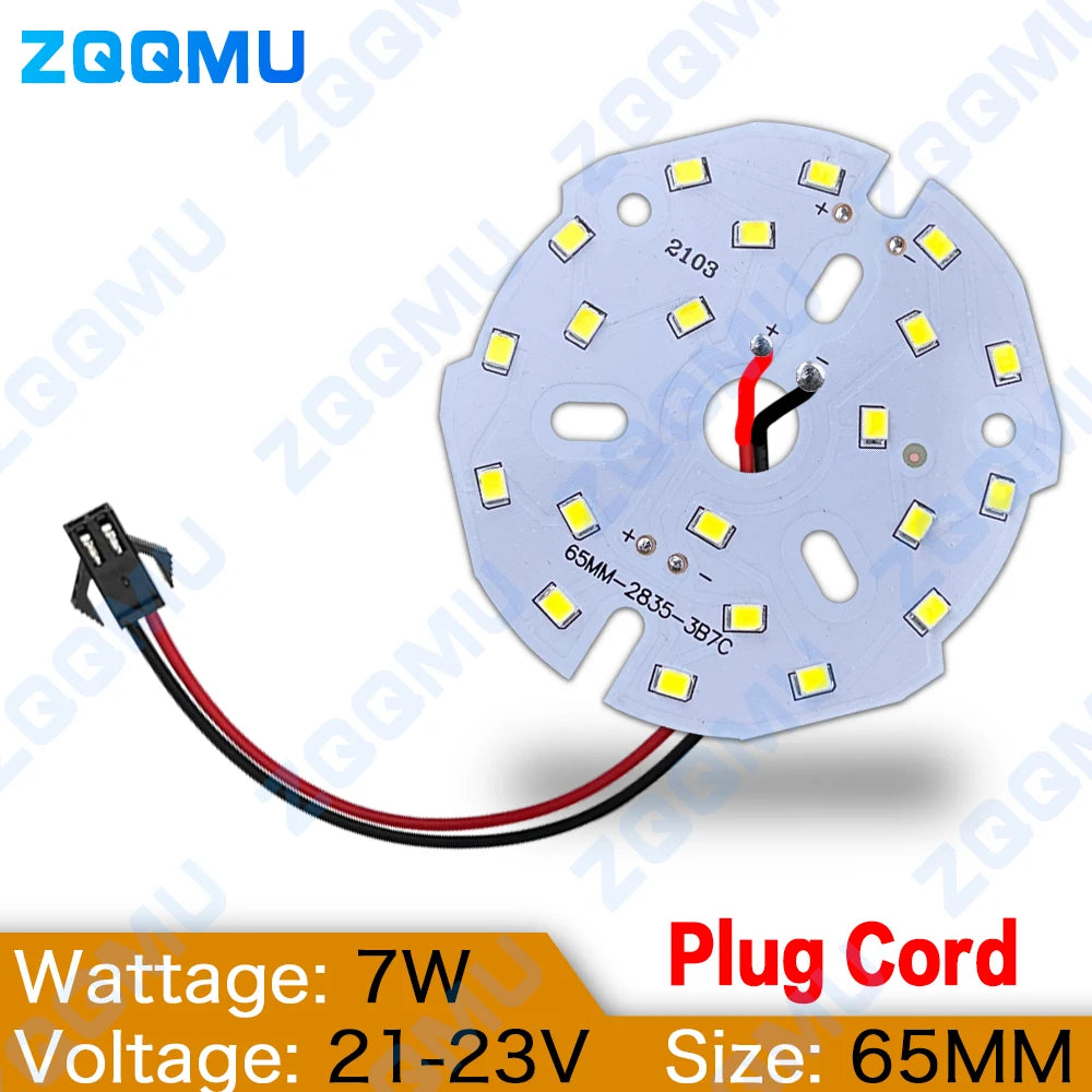 plaque led 7w 48mm 56mm 65mm smd2835 adhésif blanc neutre moderne câble électrique��