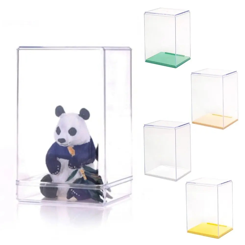 boîtes rangement transparentes peluches mignon ours panda dino couleur blanc vert bleu acrylic