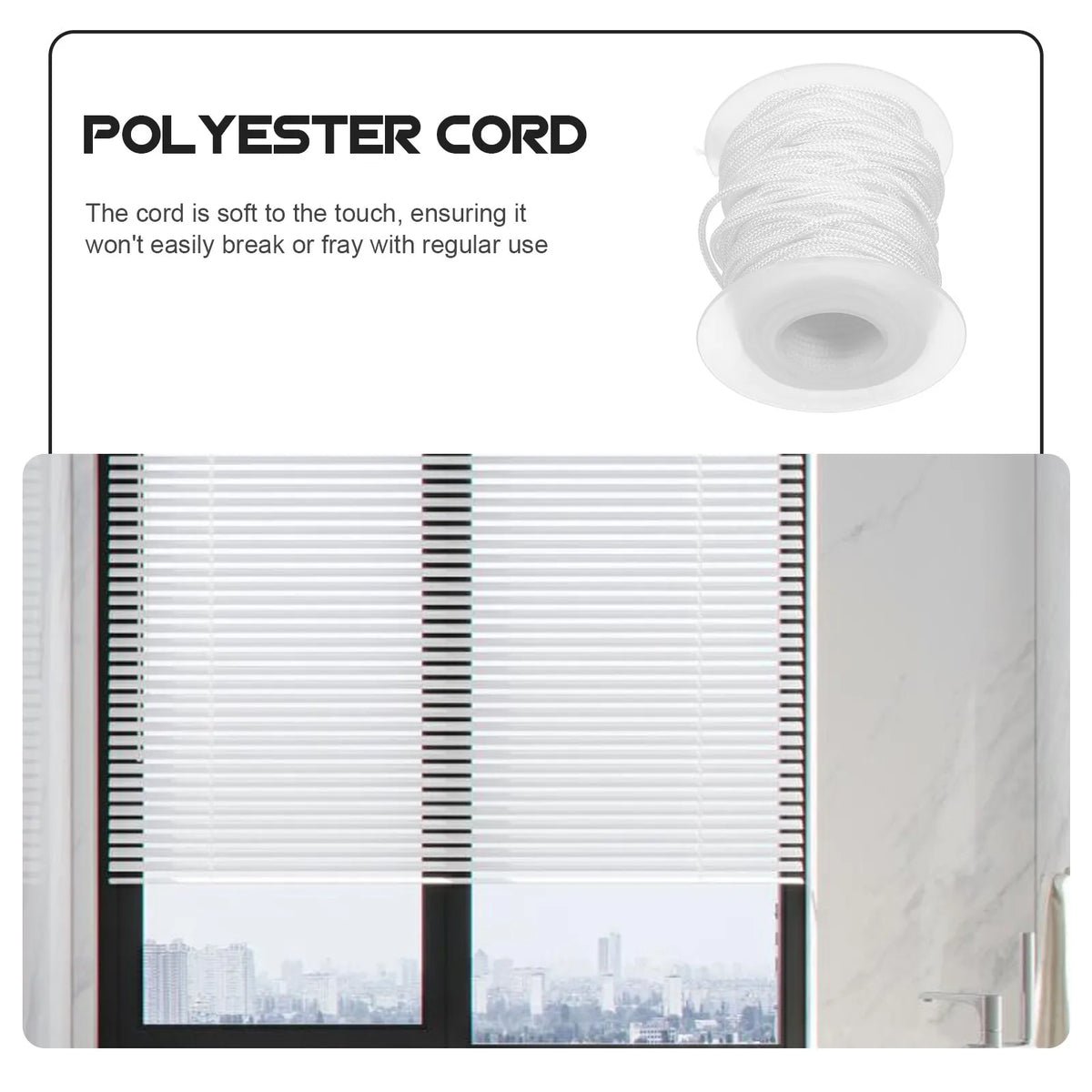 corde tissée blanche polyvalente rideaux stores decoration fenêtre 20m réglable polyester moderne