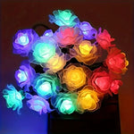 guirlande lumineuse solaire multicolore fleurs roses moderne 20 fleurs panneau solaire extérieur autonomes
