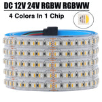 ruban led flexible rgbw rgbww 12v 24v 60 108 120 leds/m adhésif modernes diodes