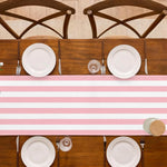nappe lin rose rayée intérieur rustique décoration table anniversaire réutilisable