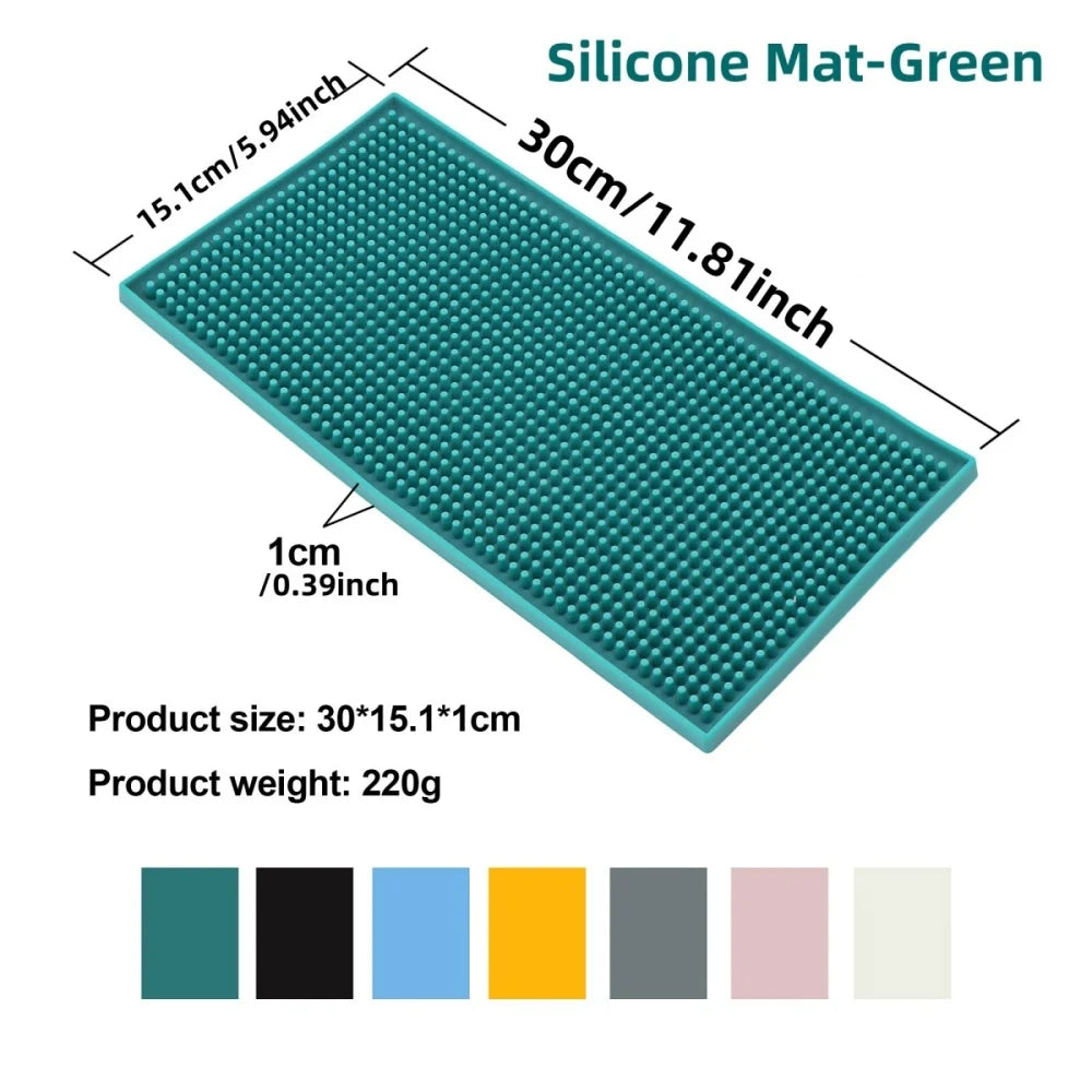 tapis bar moderne silicone perforé noir blanc bleu jaune gris rose anti dérapant