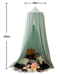 tente lit enfant vert pastel tapis oreillers peluches moderne