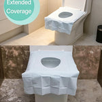 couvre siège toilette jetable blanc plissé pratique 10 pièces 46cm 48cm 37cm 39cm pack