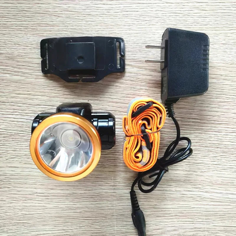 lampe frontale led étanche ip65 rechargeable batterie lithium bandeau élastique pince fixation