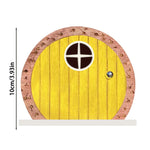 décoration jardin porte miniature bois mascotte bleu rose vert marron fantaisie rustique