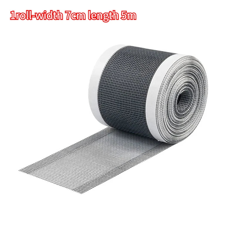 ruban adhésif moustiquaire gris maille fine opacité pratique résistant 12cm 10cm 7cm couteau précisionPATCH