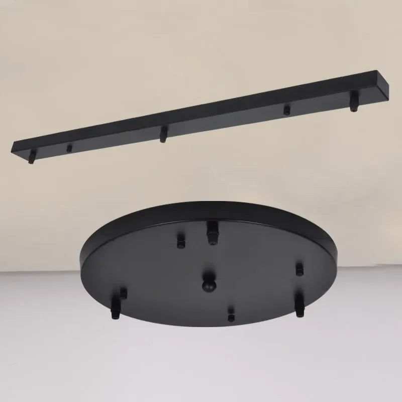 suspension lumineuse moderne plaque plafonnier noir mat fixe câble poignée
