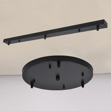 suspension lumineuse moderne plaque plafonnier noir mat fixe câble poignée