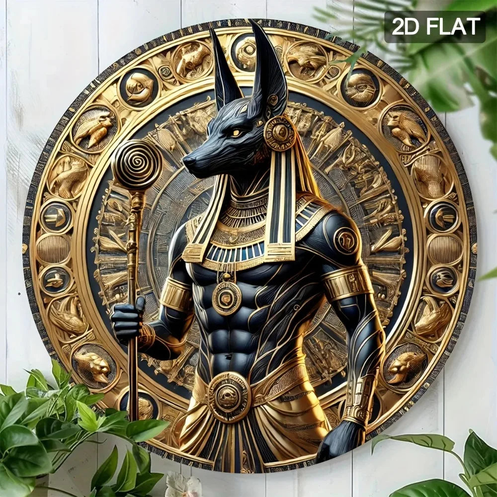 décoration murale égyptienne plaque noire dorée motifs géométriques anciens intérieur maison unique artistique