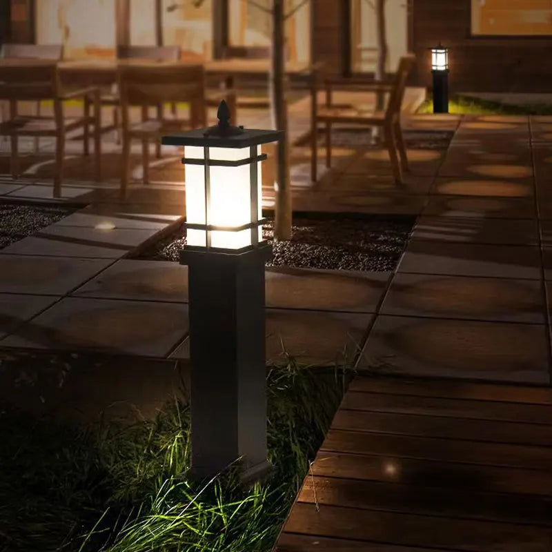 lampe sol led étanche industrielle ip65 noir classiqueextérieur aluminium barres horizontales
