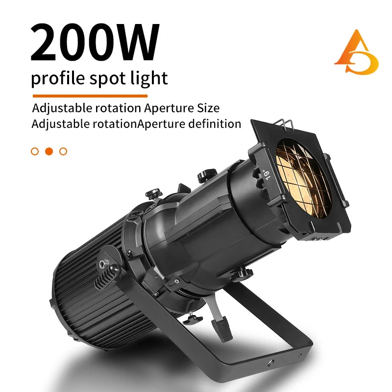 projecteur led 200w noir moderne dmx spot scène dj certification fccRGBO