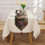 tableau table lin lapins œufs colorés fleurs géométrique classique pâques fêtes
