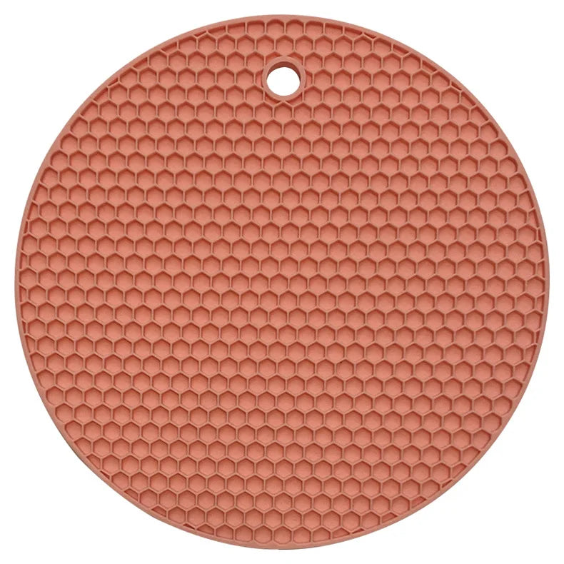 tapis table silicone moderne hexagones antidérapant résistant chaleur plat antidérapant multicolore vert violet bleu