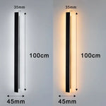 lampe murale led moderne noire frosted 40cm 60cm 80cm 100cm 120cm