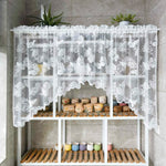 rideau blanc papillons fleurs transparent brodé maison hospitalité commerce