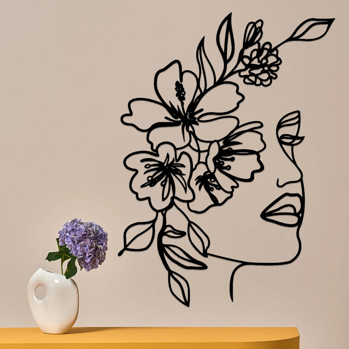 Art mural abstrait en métal pour chambre ou salon