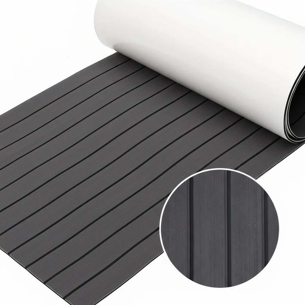 tapis sol mousse éva noir rayures horizontales adhésif moderne bateau yacht kayak